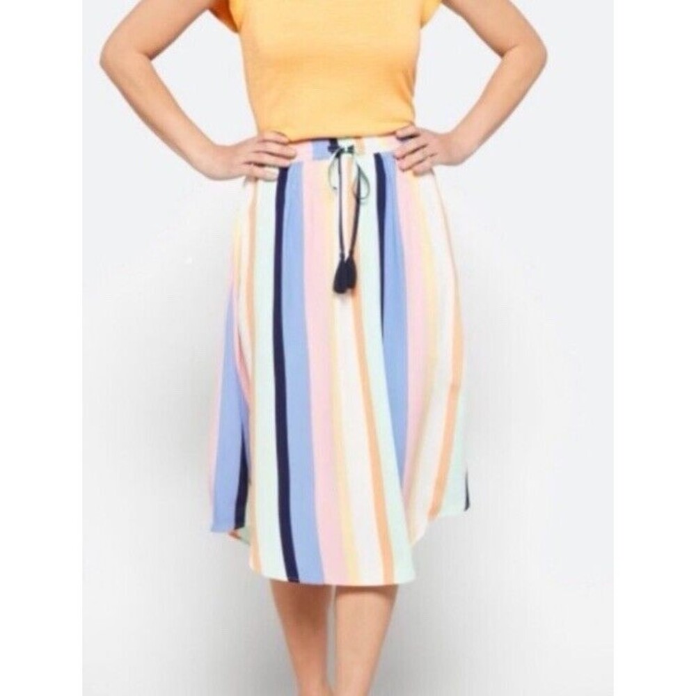 Skies are Blue Ellis Curved Hem Midi Skirt Women's Size Xxl Multicolor